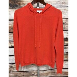 J. Society Women’s Red Orange Sweater Size Medium Knotted Raw Hem